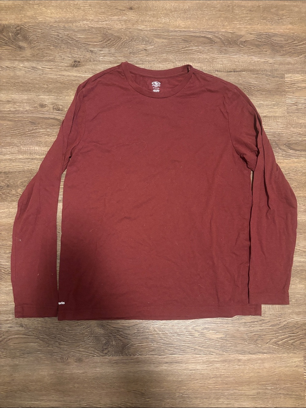 men’s red athletic works shirt